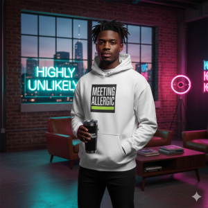 "meeting allergic" heavy blend hoodie | streetwear grotesk pullover