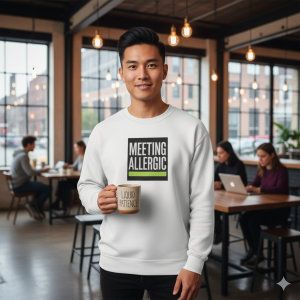 "meeting allergic" heavy blend crewneck | streetwear grotesk sweatshirt